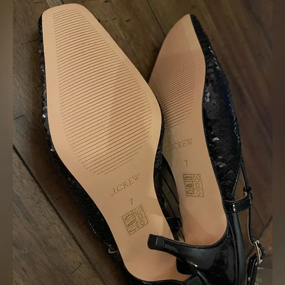 Jcrew Collection Leona sequin slingback heel size 7 new - Picture 4 of 5